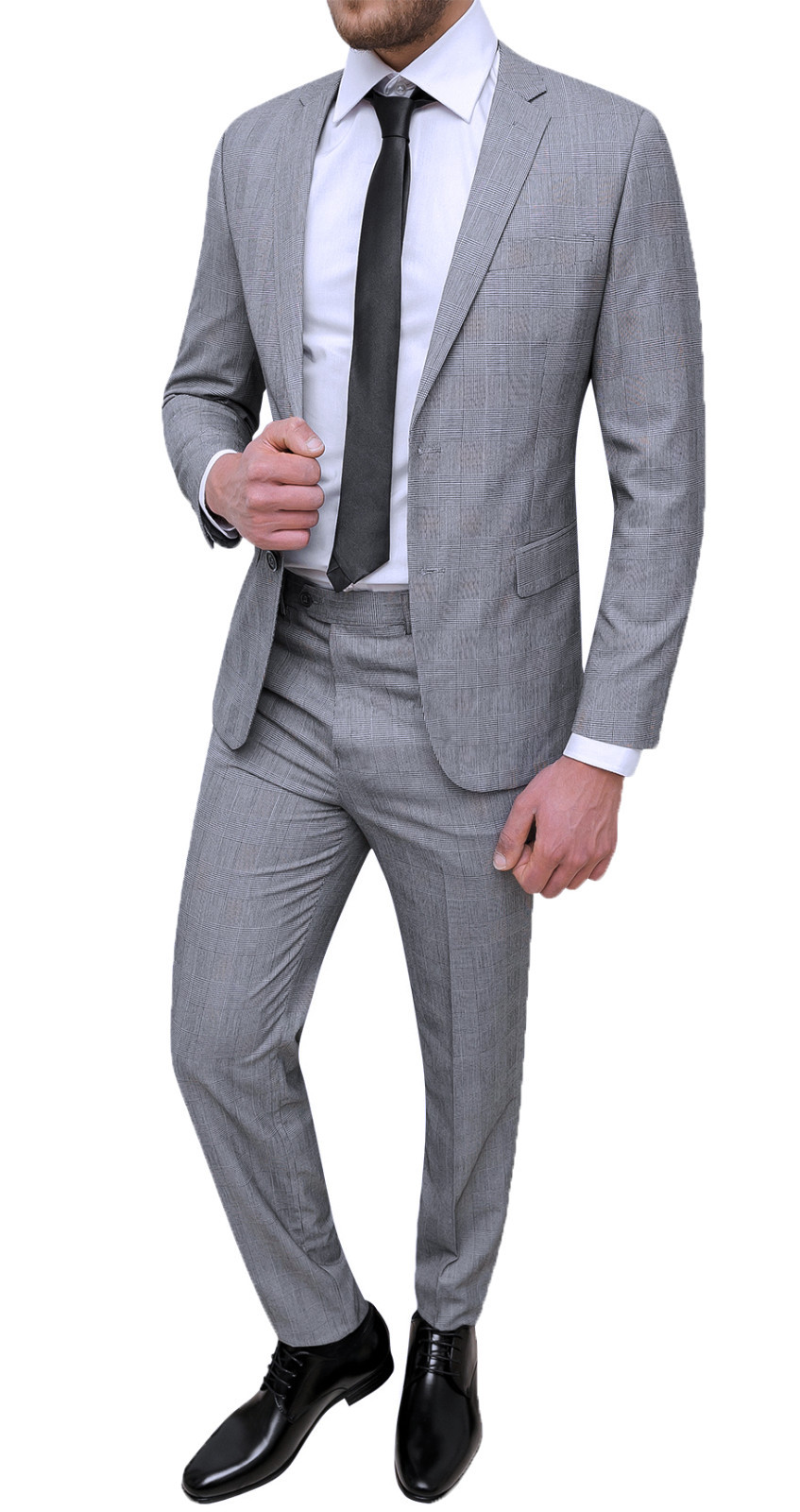 COMPLETO ABITO UOMO DIAMOND SARTORIALE GRIGIO MICRO FANTASIA ELEGANTE  CERIMONIA